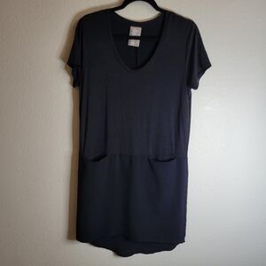 Dolan Left Coast Collection Dress Size Small? Black Mixed Media Tunic W Pockets.